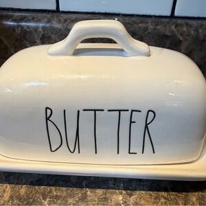 Rae Dun White Ceramic Butter Dish